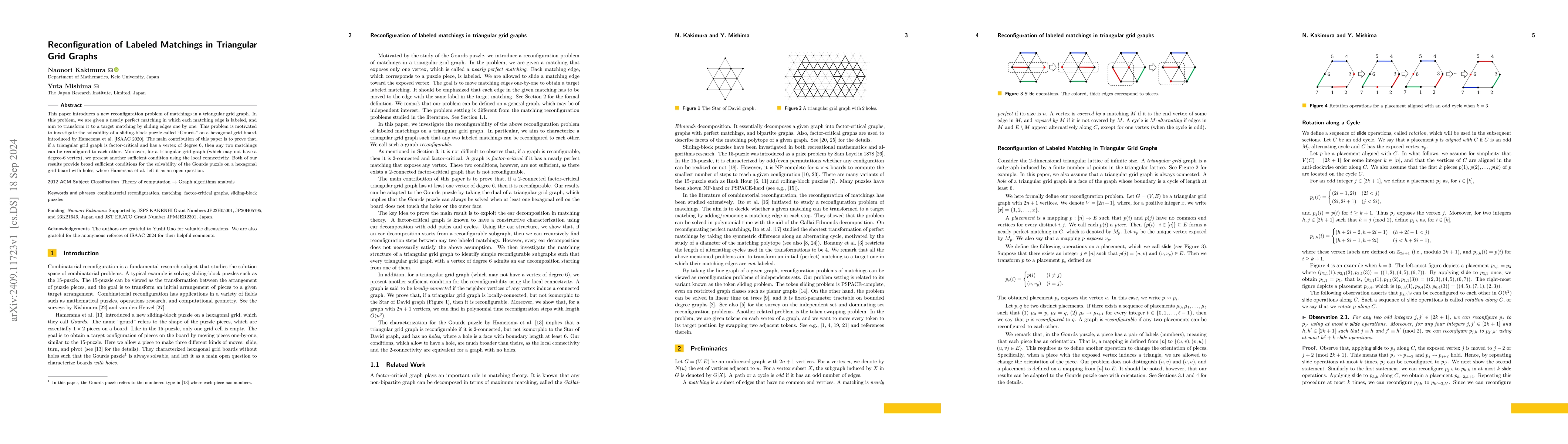 Thumbnail for Reconfiguration of labeled matchings in triangular grid graphs