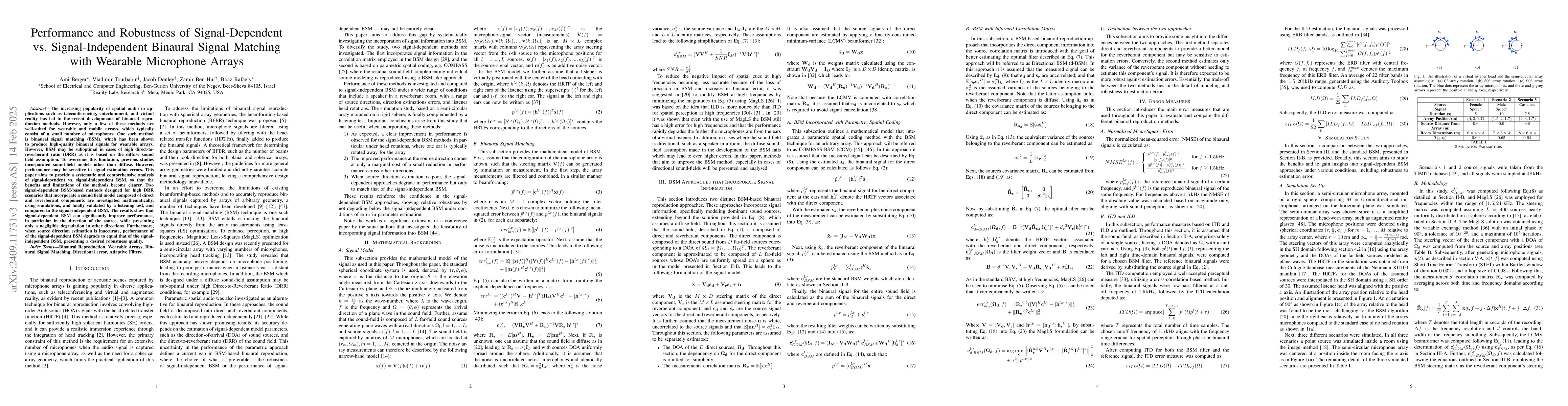 Thumbnail for Insights into the Incorporation of Signal Information in Binaural Signal
  Matching with Wearable Microphone Arrays