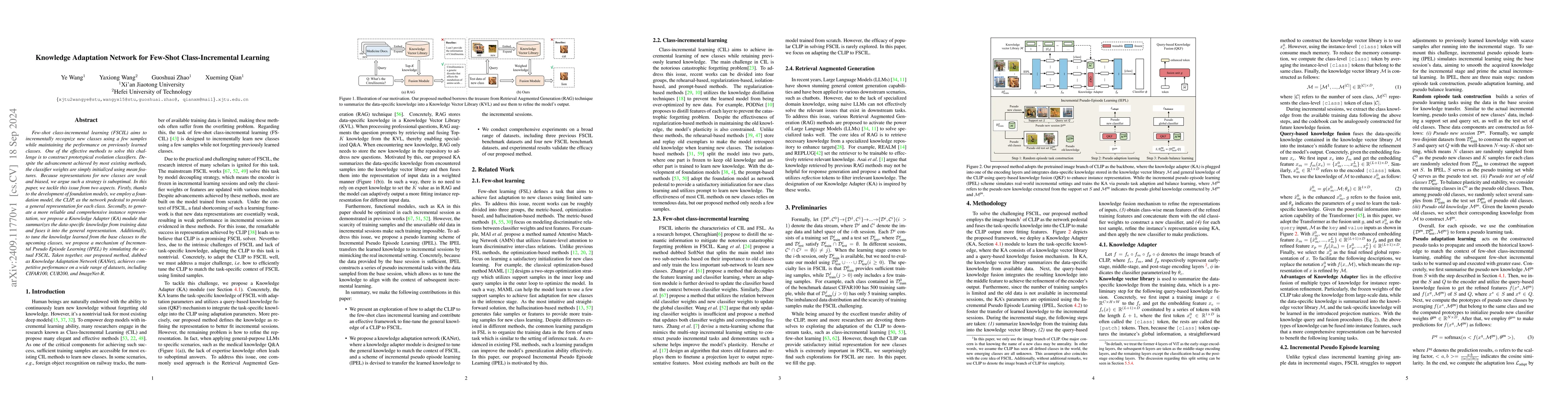 Thumbnail for Knowledge Adaptation Network for Few-Shot Class-Incremental Learning