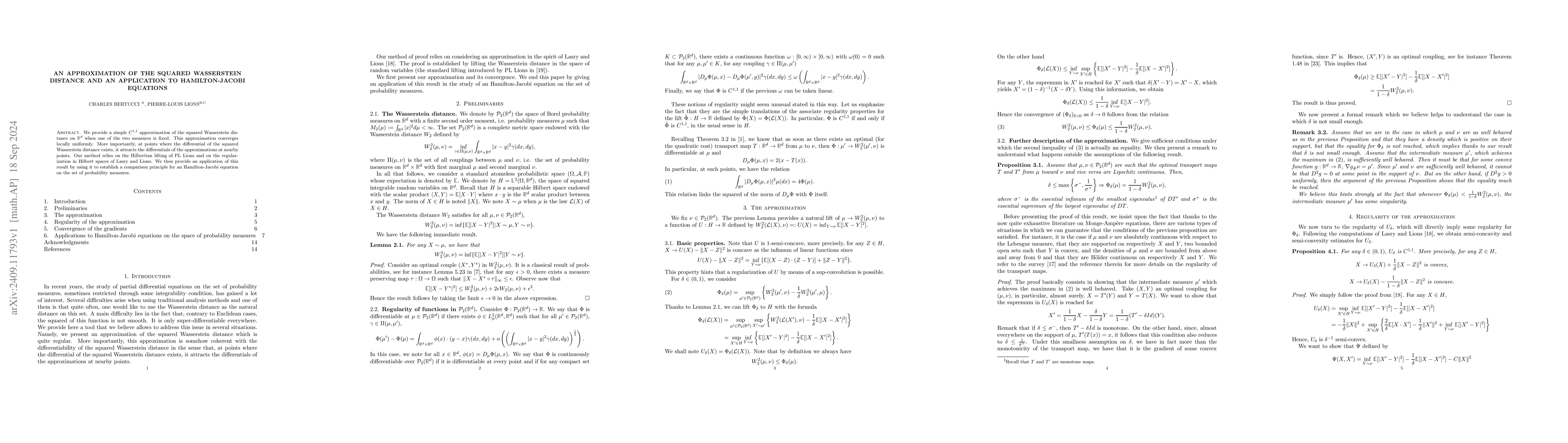 Thumbnail for An approximation of the squared Wasserstein distance and an application
  to Hamilton-Jacobi equations