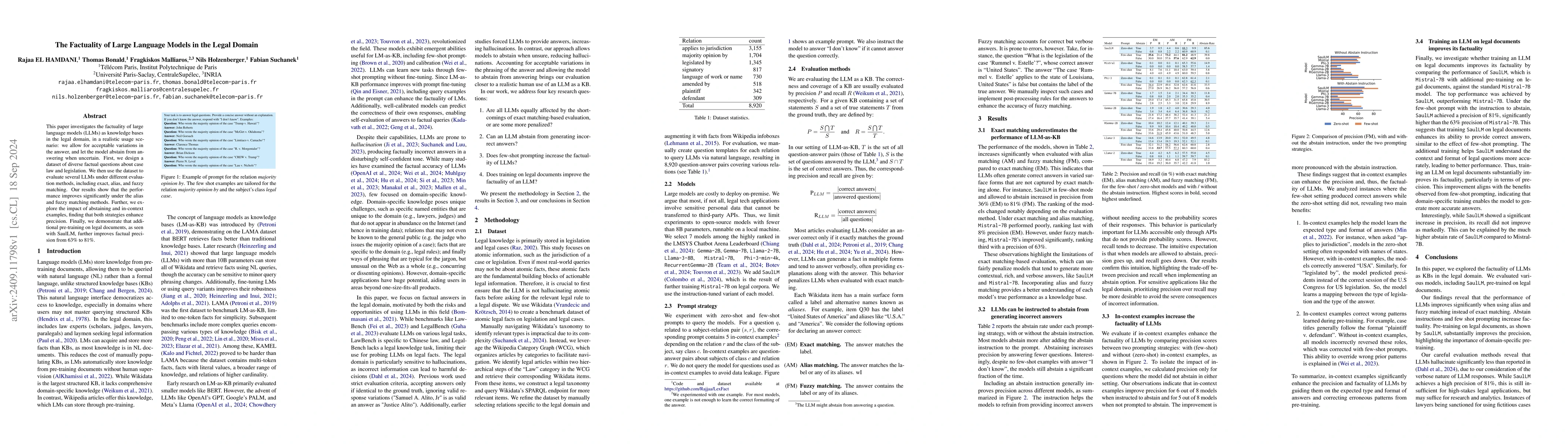 Thumbnail for The Factuality of Large Language Models in the Legal Domain