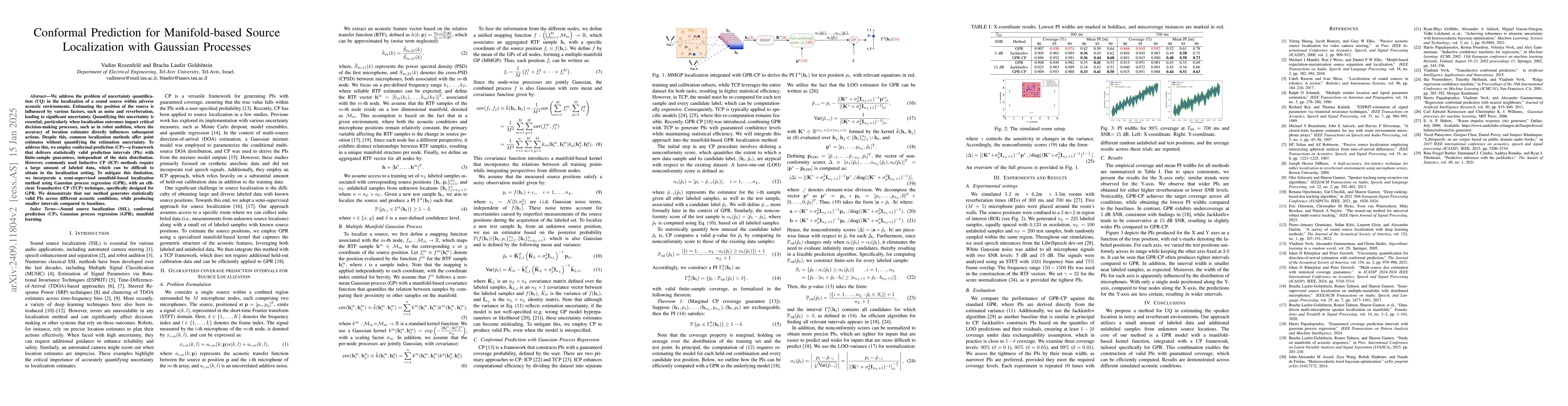 Thumbnail for Conformal Prediction for Manifold-based Source Localization with
  Gaussian Processes