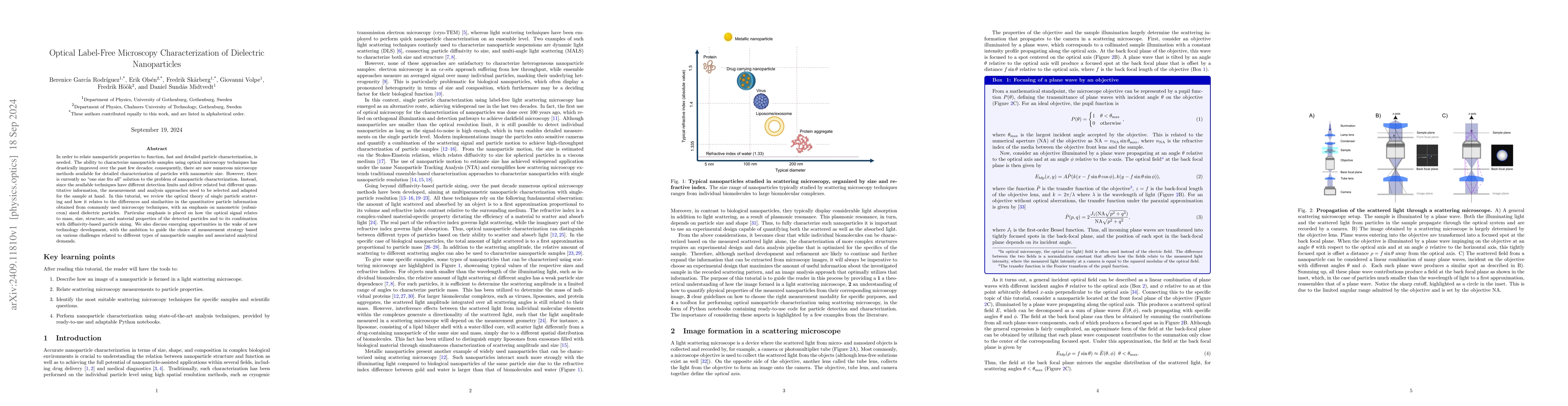 Thumbnail for Optical Label-Free Microscopy Characterization of Dielectric
  Nanoparticles