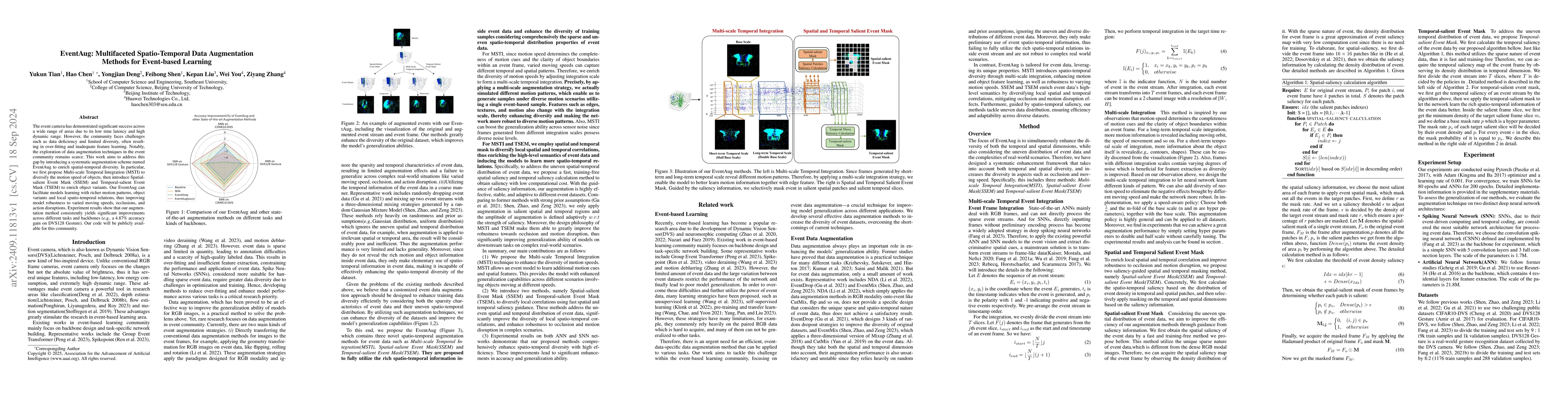 Thumbnail for EventAug: Multifaceted Spatio-Temporal Data Augmentation Methods for
  Event-based Learning