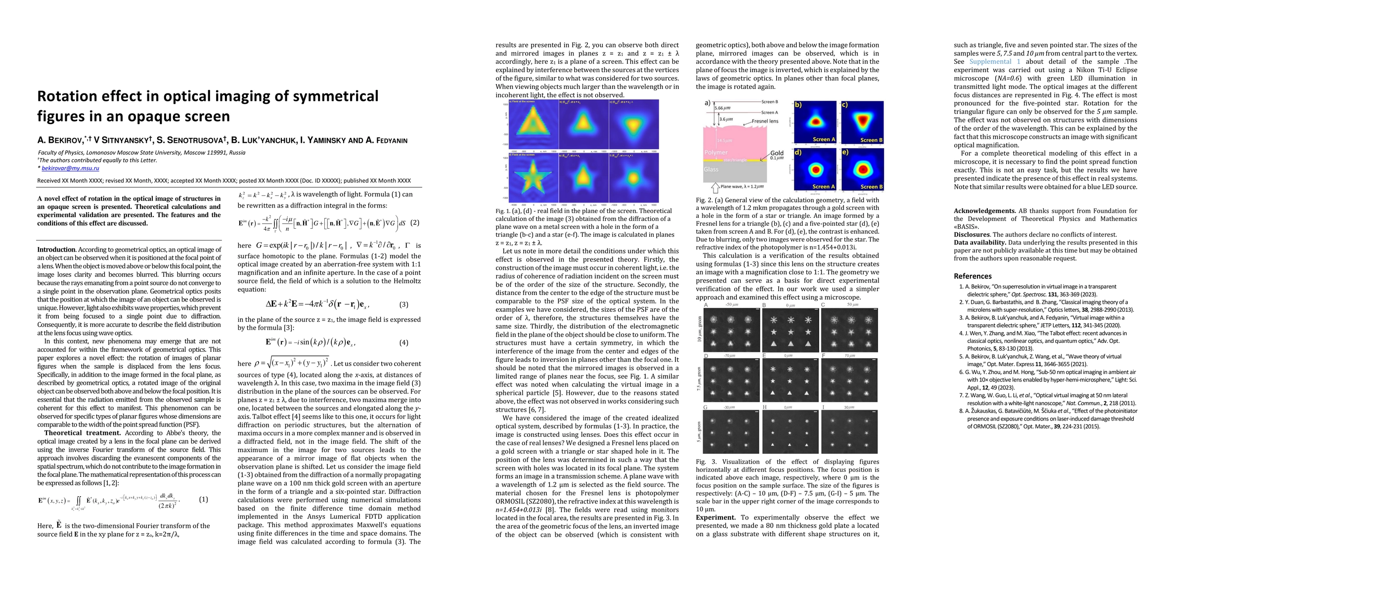 Thumbnail for Rotation effect in optical imaging of symmetrical figures in an opaque
  screen
