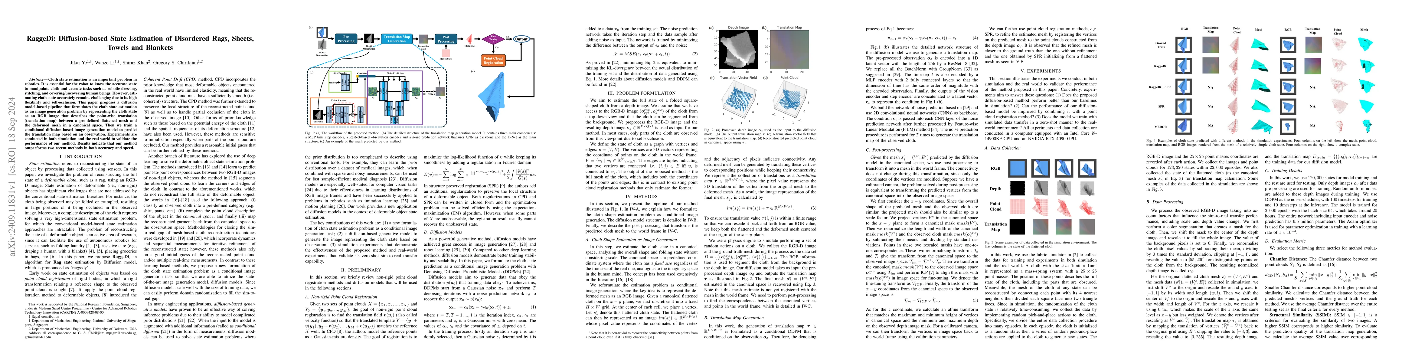 Thumbnail for RaggeDi: Diffusion-based State Estimation of Disordered Rags, Sheets,
  Towels and Blankets