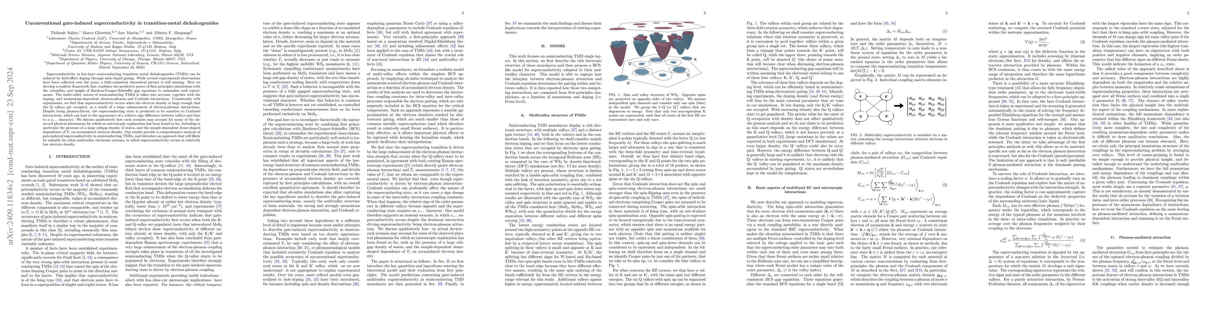 Thumbnail for Unconventional gate-induced superconductivity in transition-metal
  dichalcogenides