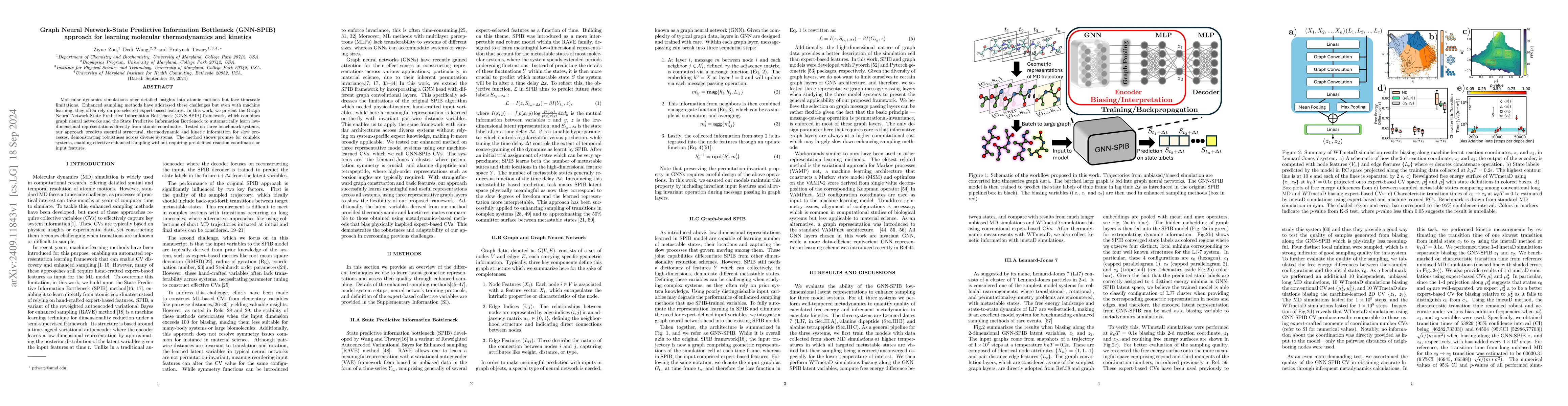 Thumbnail for Graph Neural Network-State Predictive Information Bottleneck (GNN-SPIB)
  approach for learning molecular thermodynamics and kinetics