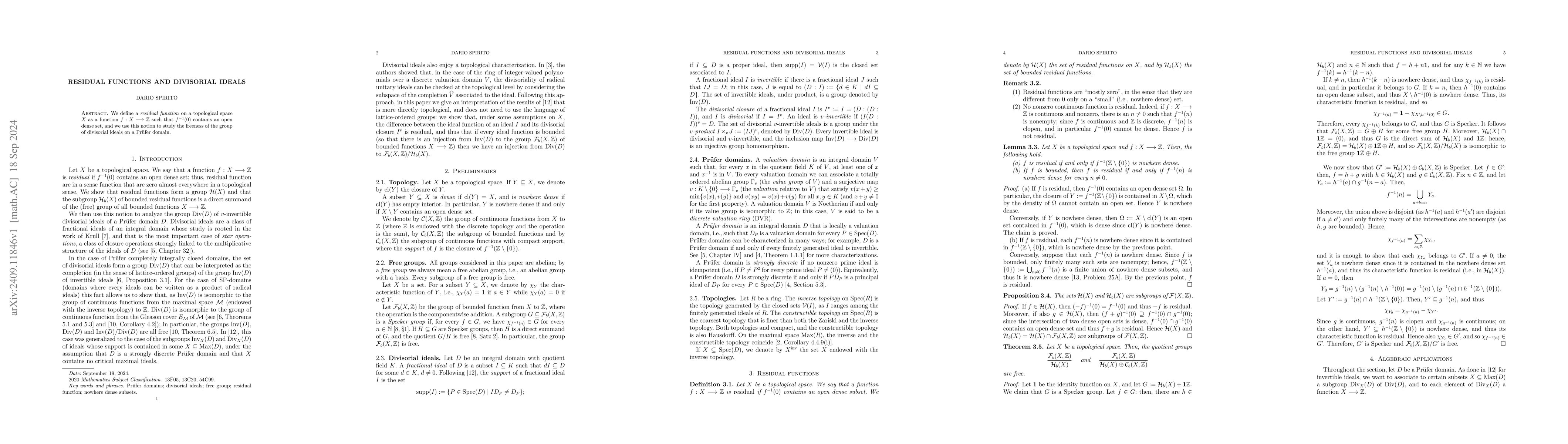 Thumbnail for Residual functions and divisorial ideals