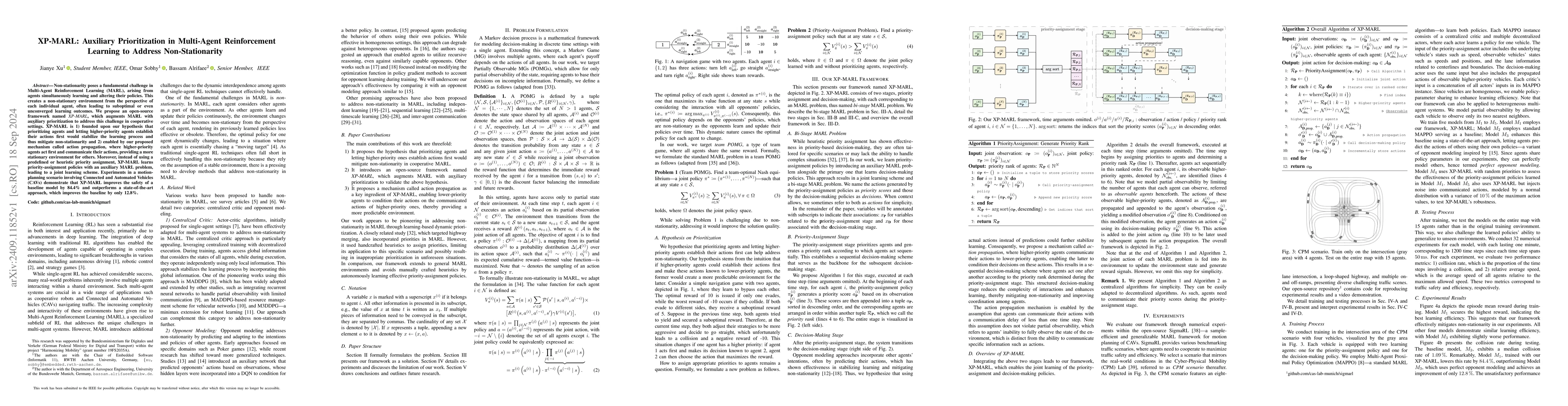Thumbnail for XP-MARL: Auxiliary Prioritization in Multi-Agent Reinforcement Learning
  to Address Non-Stationarity