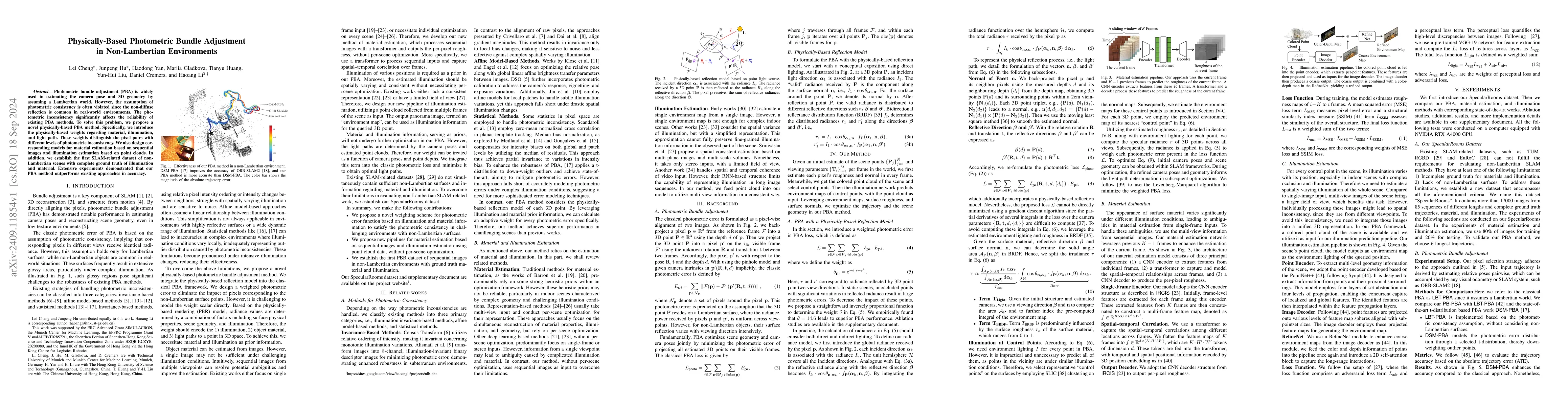 Thumbnail for Physically-Based Photometric Bundle Adjustment in Non-Lambertian
  Environments