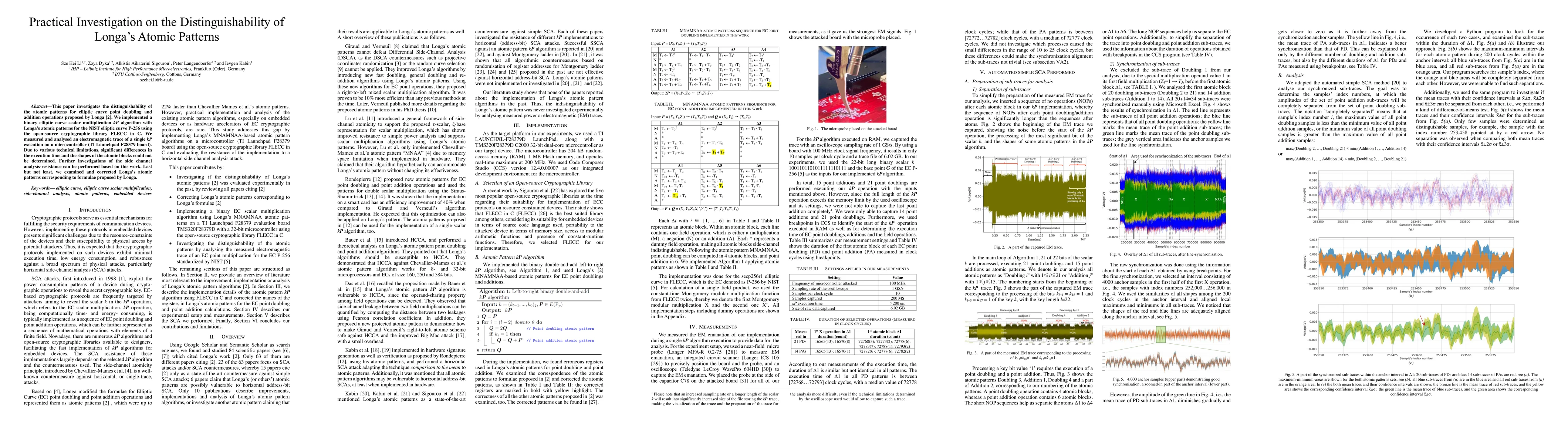 Thumbnail for Practical Investigation on the Distinguishability of Longa's Atomic
  Patterns