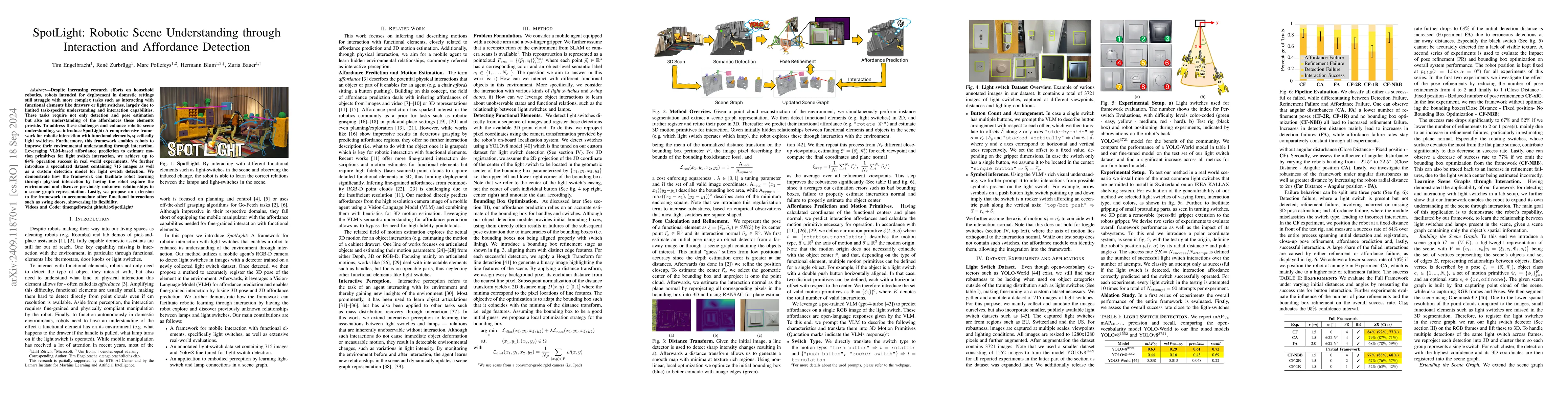 Thumbnail for SpotLight: Robotic Scene Understanding through Interaction and
  Affordance Detection