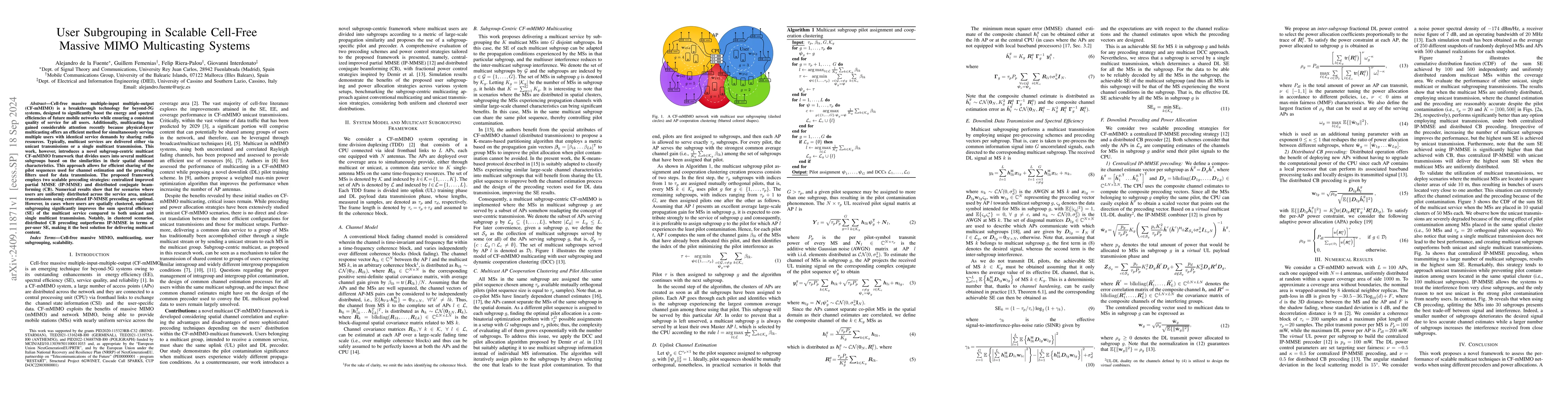 Thumbnail for User Subgrouping in Scalable Cell-Free Massive MIMO Multicasting Systems