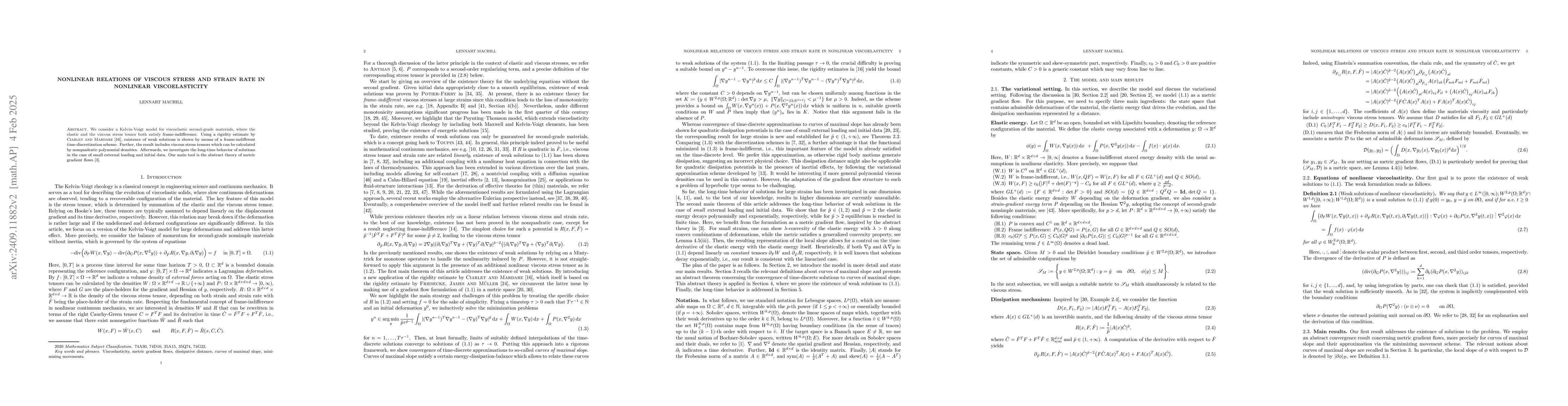 Thumbnail for Nonlinear relations of viscous stress and strain rate in nonlinear
  Viscoelasticity
