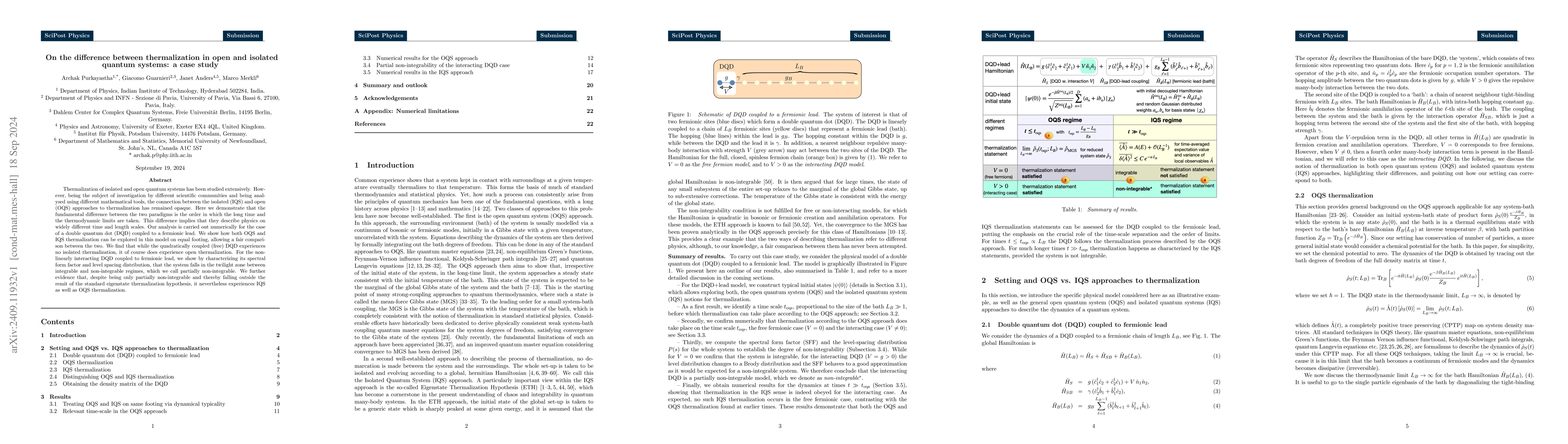 Thumbnail for On the difference between thermalization in open and isolated quantum
  systems: a case study