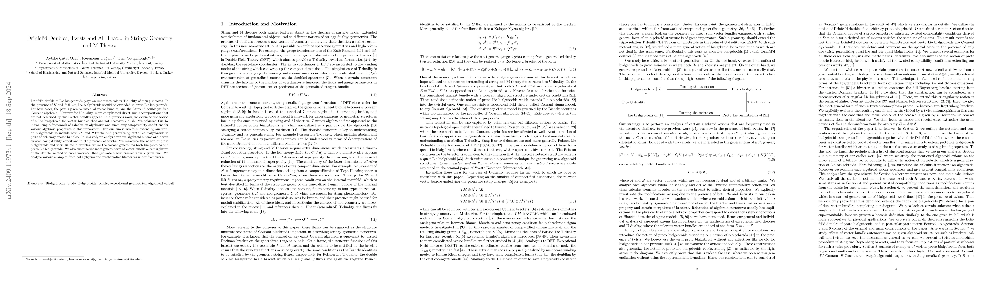 Thumbnail for Drinfel'd Doubles, Twists and All That... in Stringy Geometry and M
  Theory