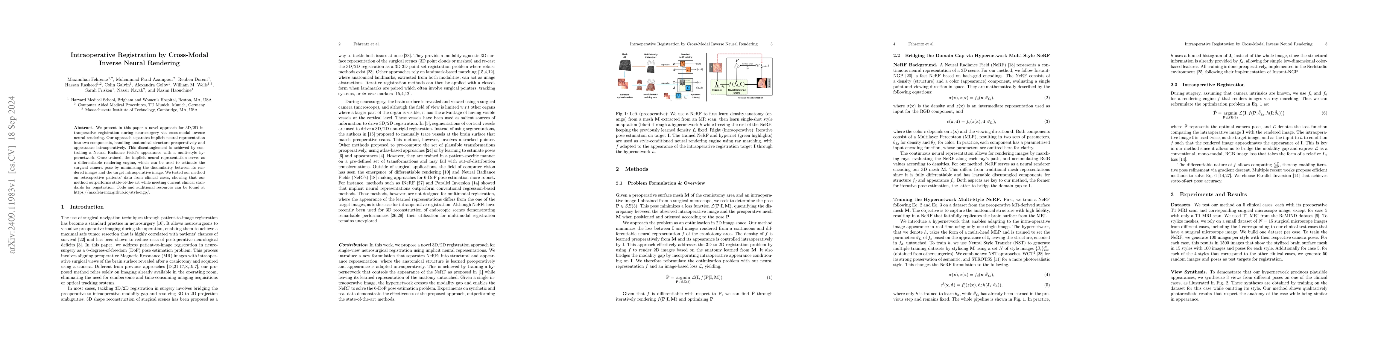 Thumbnail for Intraoperative Registration by Cross-Modal Inverse Neural Rendering