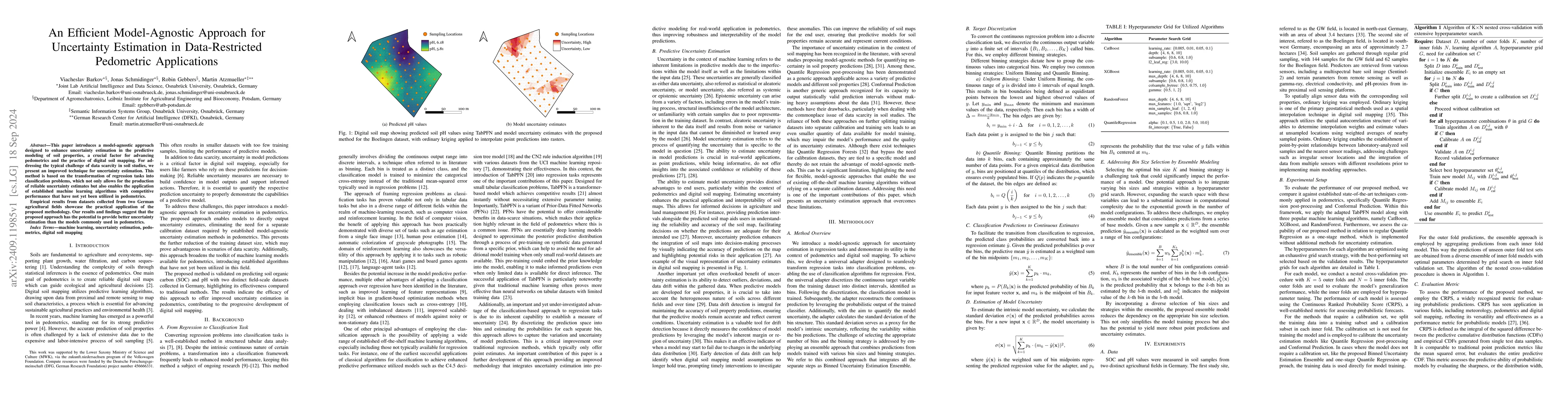 Thumbnail for An Efficient Model-Agnostic Approach for Uncertainty Estimation in
  Data-Restricted Pedometric Applications