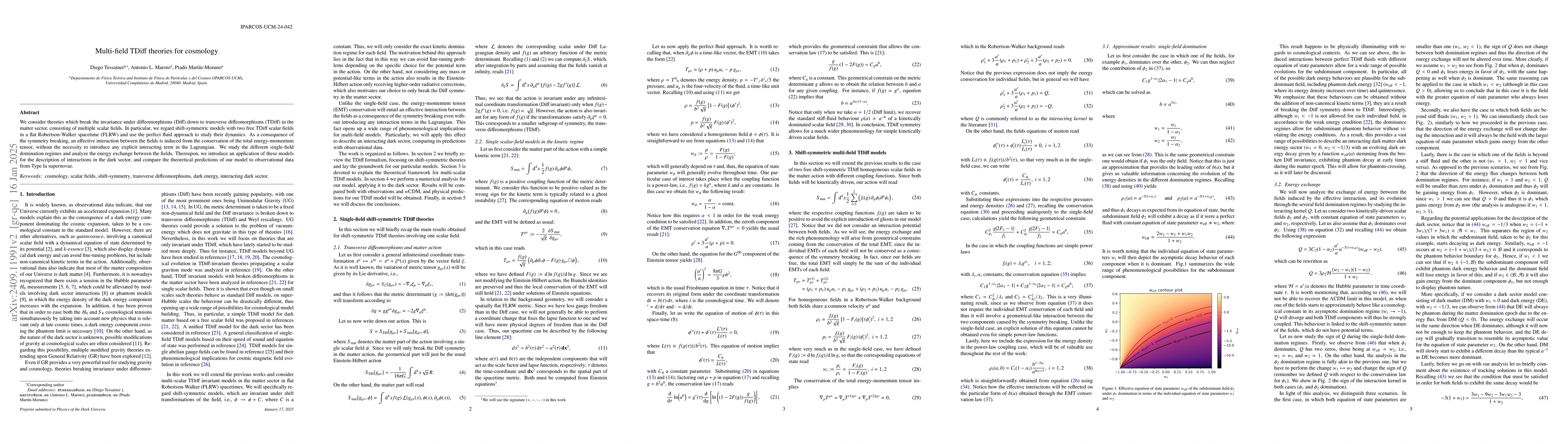 Thumbnail for Multi-field TDiff theories for cosmology