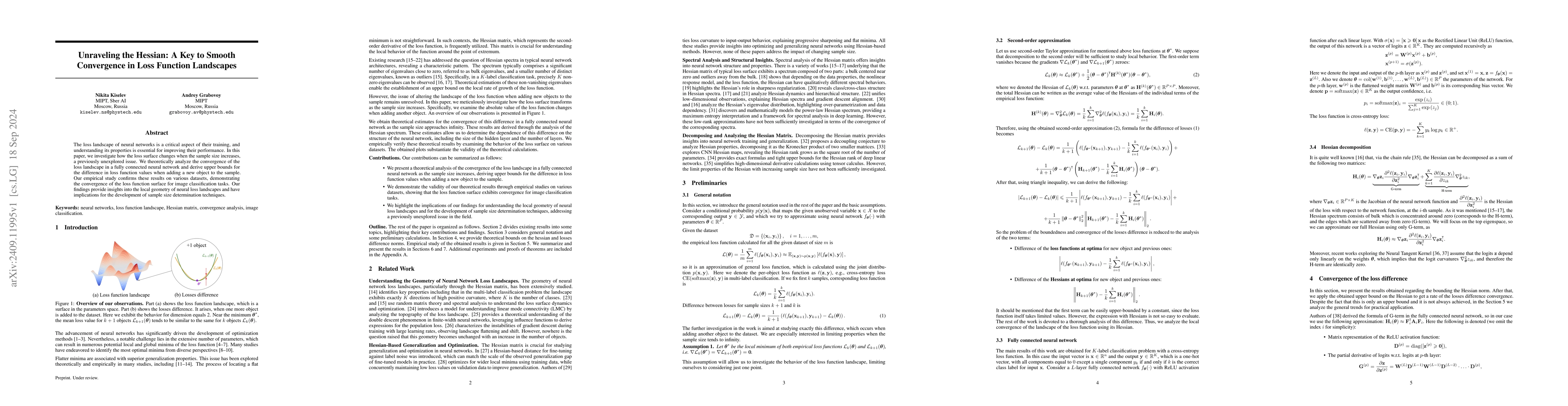 Thumbnail for Unraveling the Hessian: A Key to Smooth Convergence in Loss Function
  Landscapes