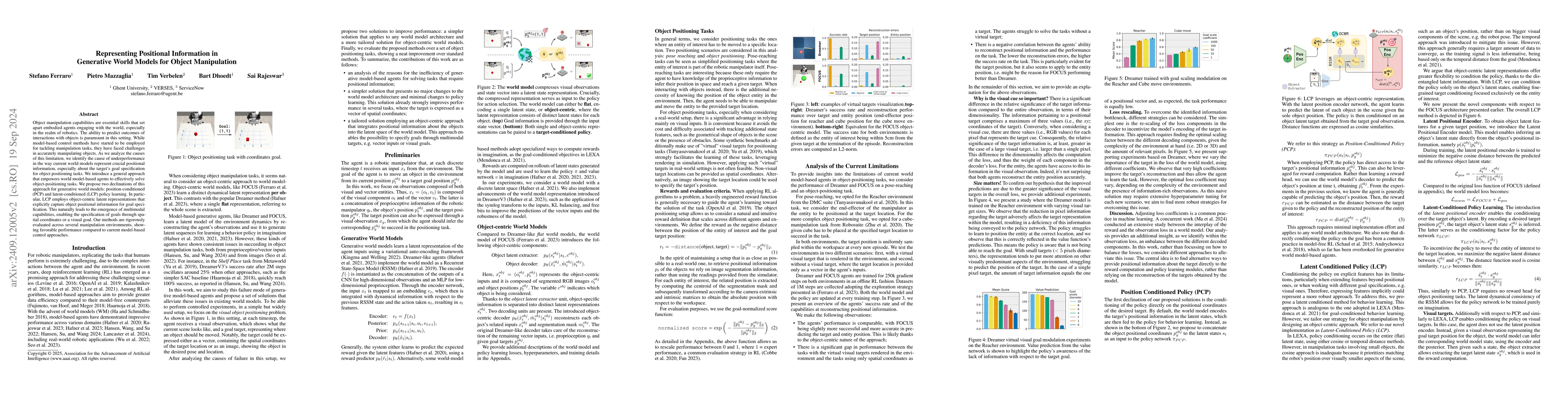 Thumbnail for Representing Positional Information in Generative World Models for
  Object Manipulation