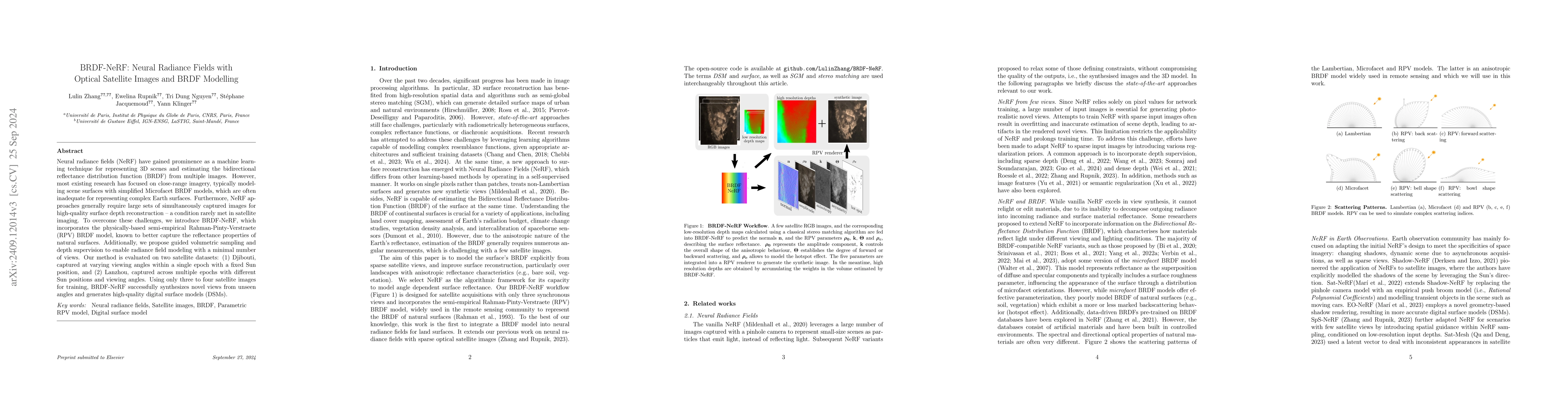 Thumbnail for BRDF-NeRF: Neural Radiance Fields with Optical Satellite Images and BRDF
  Modelling