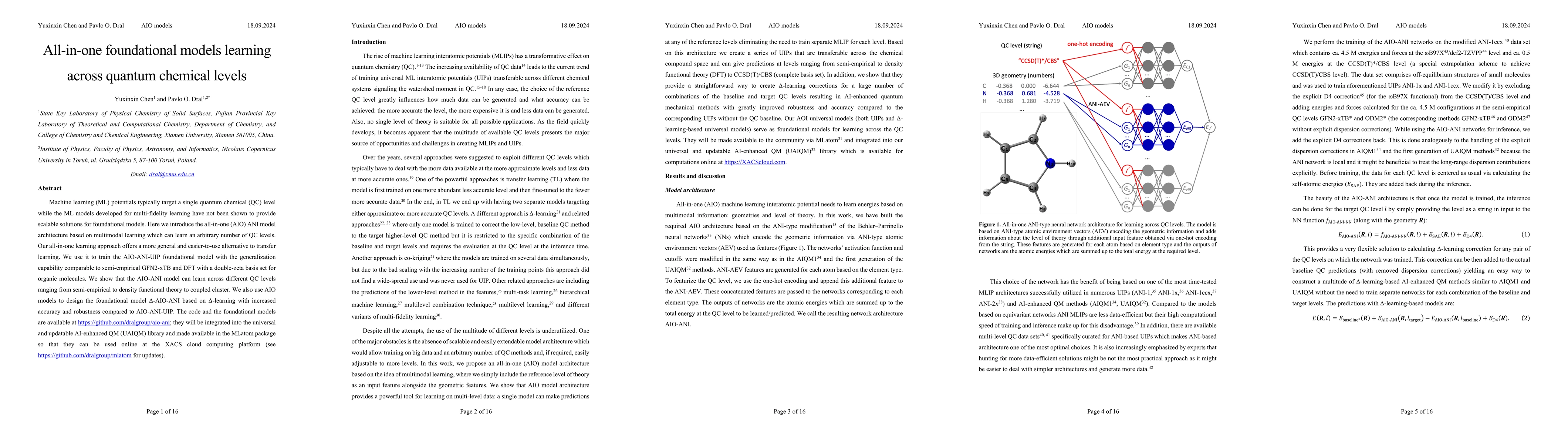Thumbnail for All-in-one foundational models learning across quantum chemical levels