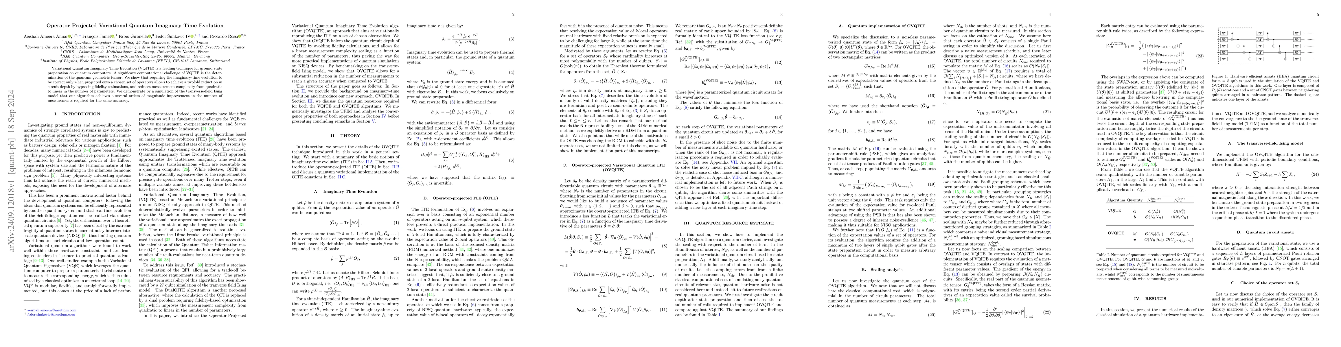 Thumbnail for Operator-Projected Variational Quantum Imaginary Time Evolution