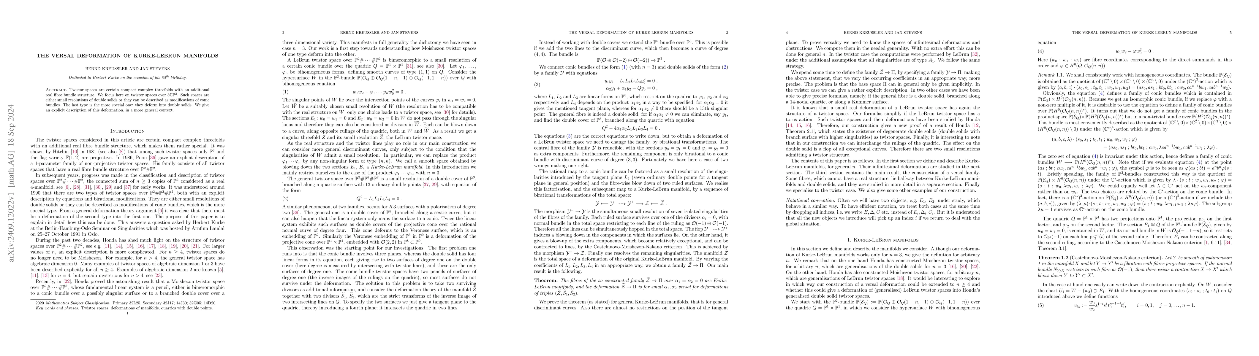 Thumbnail for The versal deformation of Kurke-LeBrun manifolds