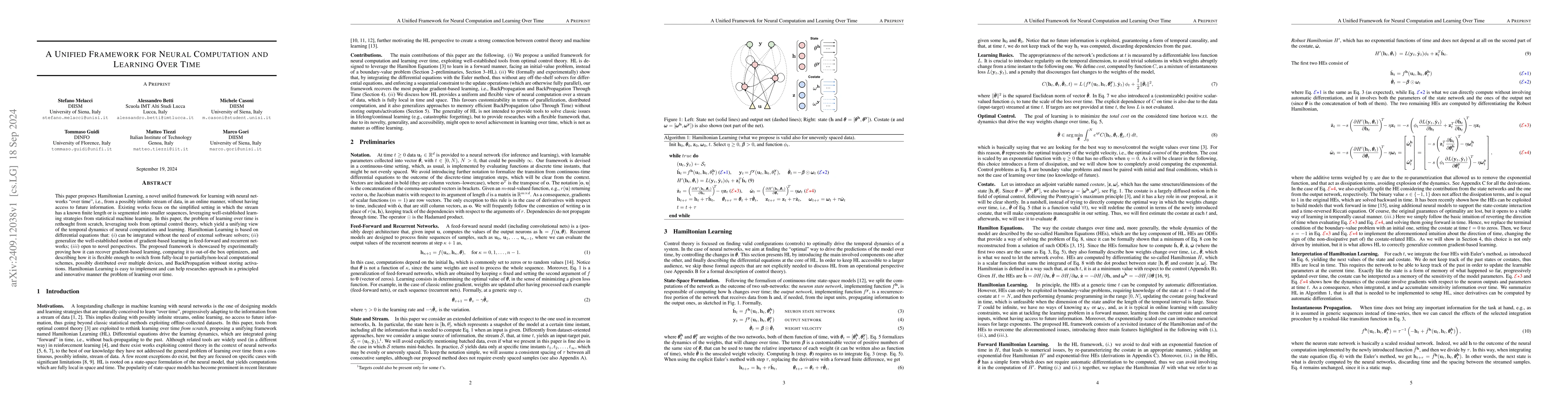 Thumbnail for A Unified Framework for Neural Computation and Learning Over Time