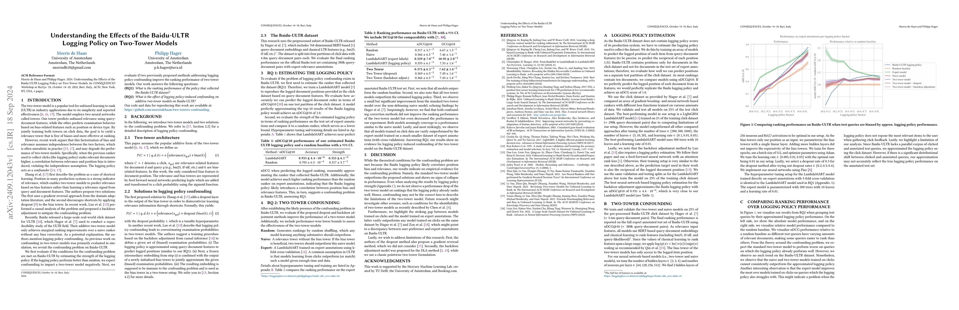 Thumbnail for Understanding the Effects of the Baidu-ULTR Logging Policy on Two-Tower
  Models