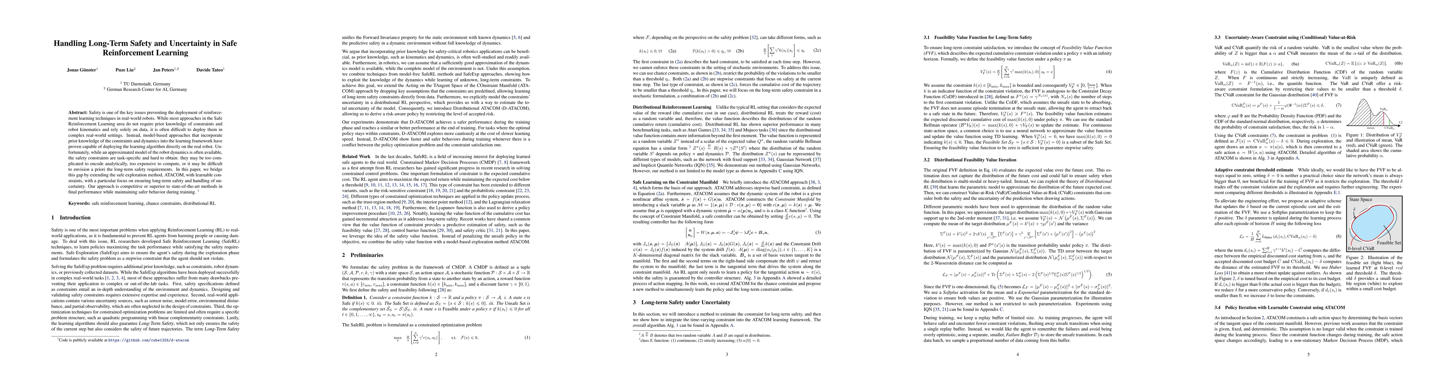 Thumbnail for Handling Long-Term Safety and Uncertainty in Safe Reinforcement Learning