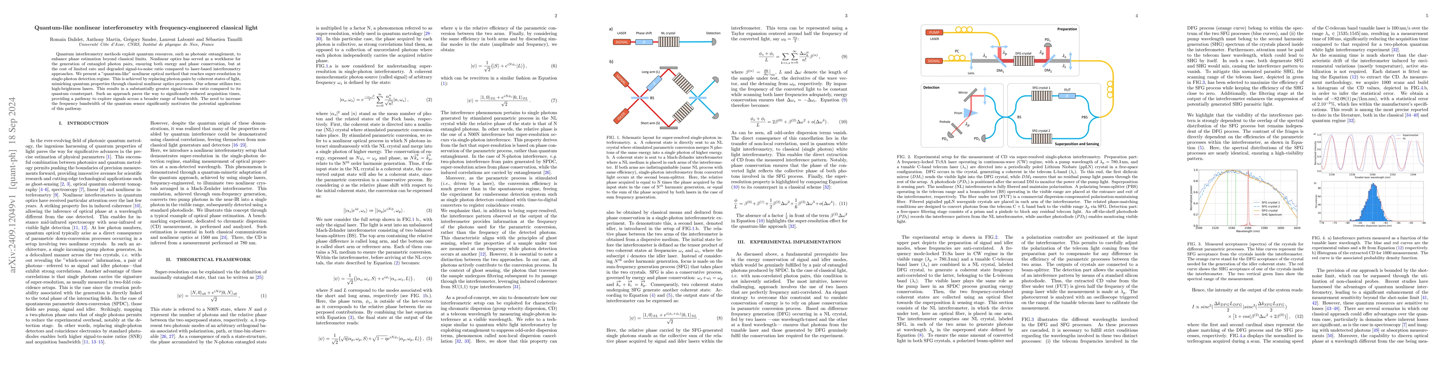 Thumbnail for Quantum-like nonlinear interferometry with frequency-engineered
  classical light
