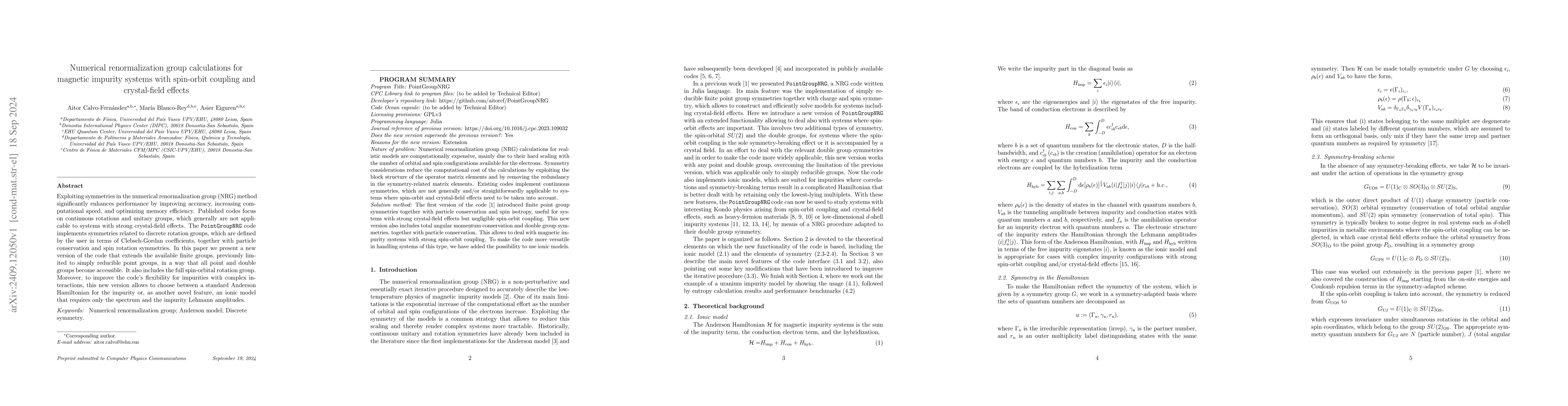 Thumbnail for Numerical renormalization group calculations for magnetic impurity
  systems with spin-orbit coupling and crystal-field effects