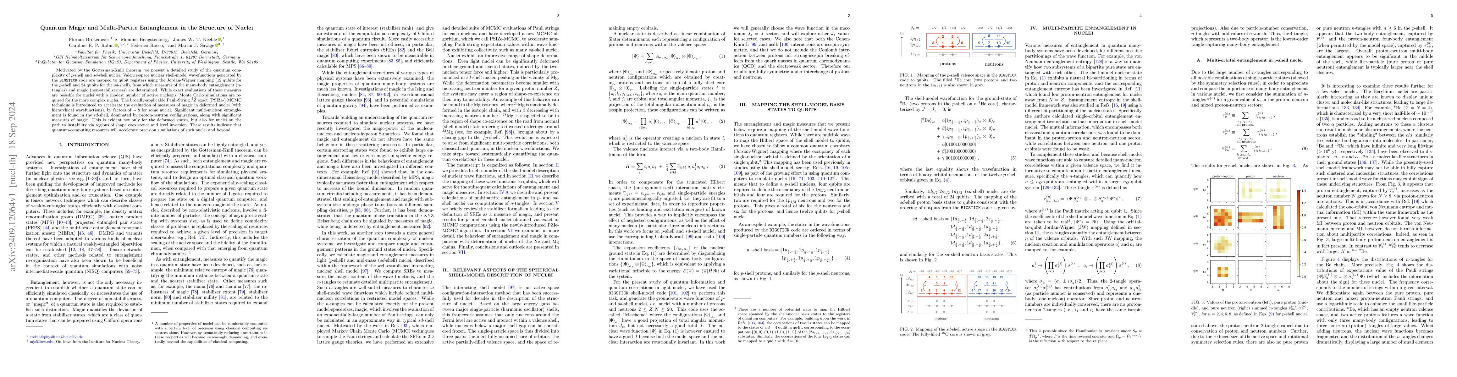 Thumbnail for Quantum Magic and Multi-Partite Entanglement in the Structure of Nuclei
