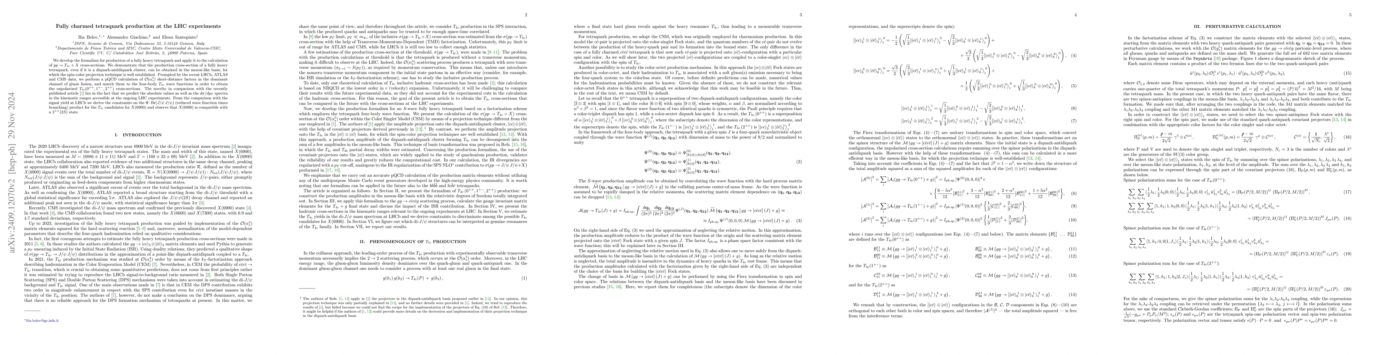 Thumbnail for Fully charmed tetraquark production at the LHC experiments