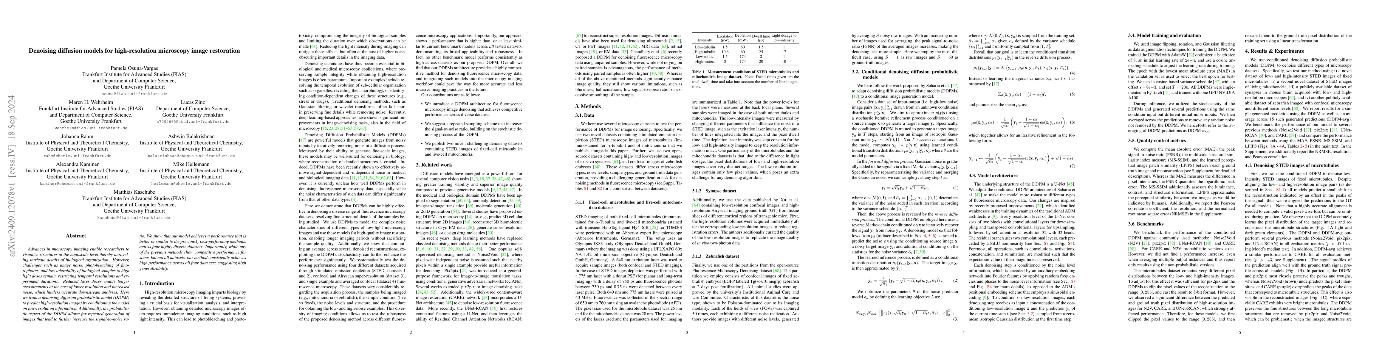 Thumbnail for Denoising diffusion models for high-resolution microscopy image
  restoration
