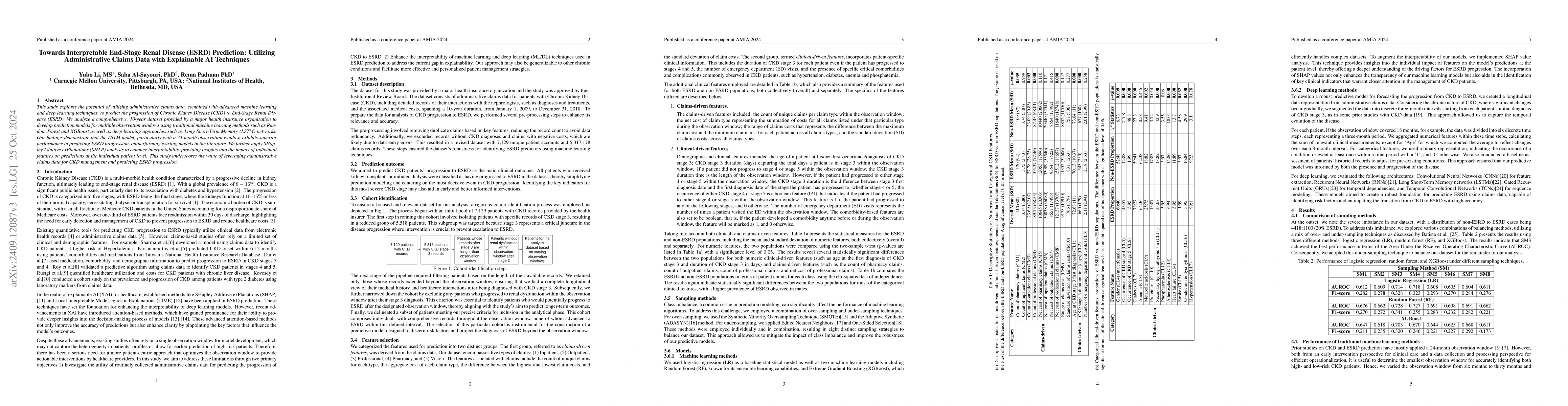 Thumbnail for Towards Interpretable End-Stage Renal Disease (ESRD) Prediction:
  Utilizing Administrative Claims Data with Explainable AI Techniques