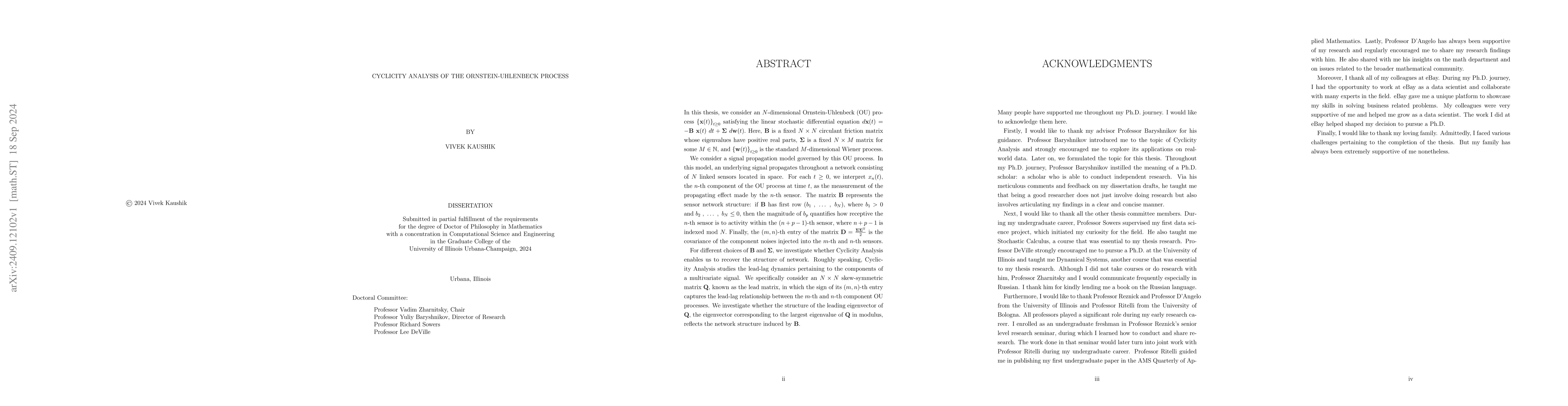 Thumbnail for Cyclicity Analysis of the Ornstein-Uhlenbeck Process