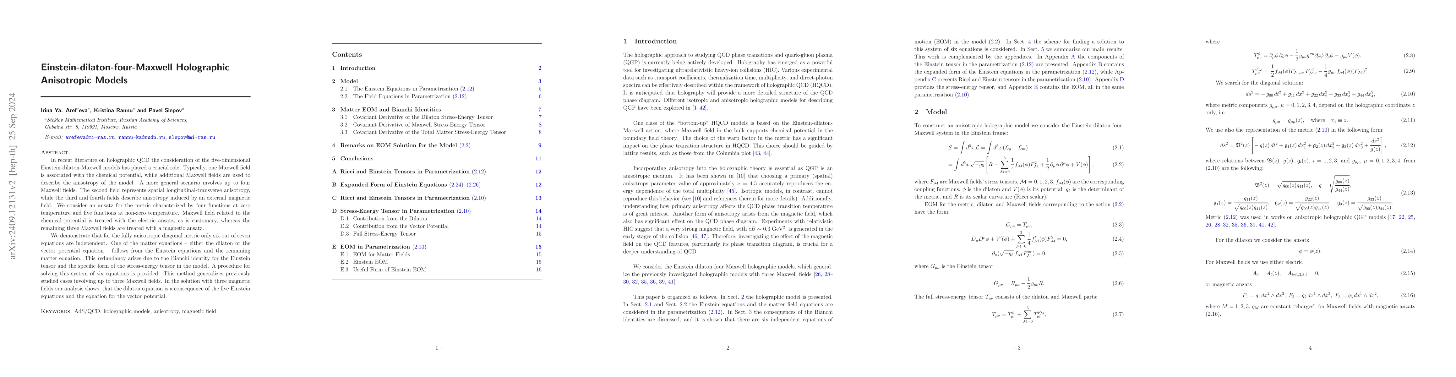 Thumbnail for Einstein-dilaton-four-Maxwell Holographic Anisotropic Models