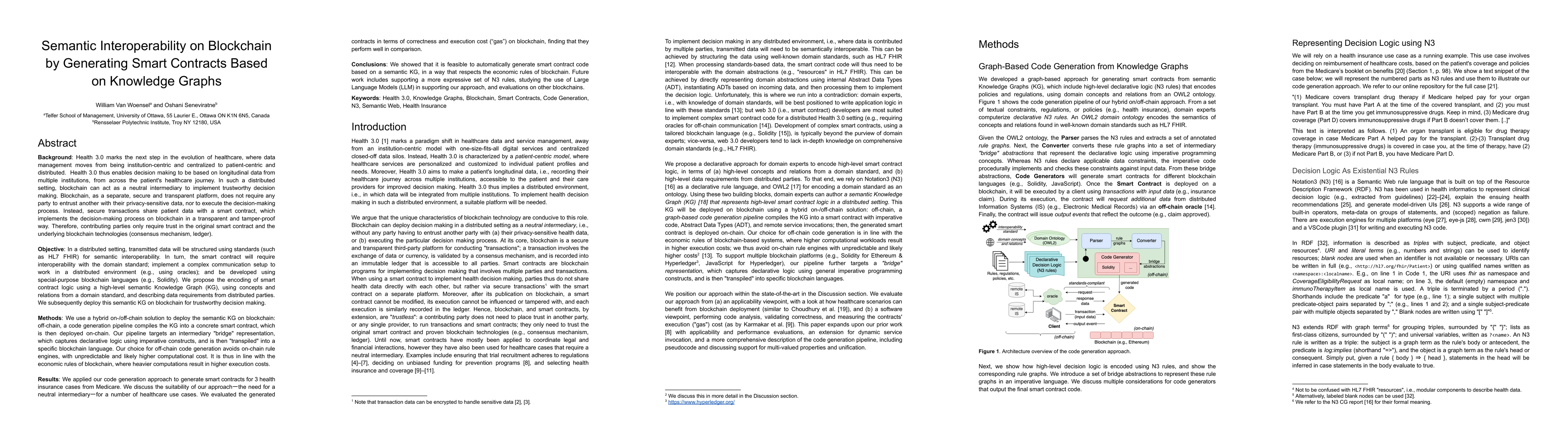 Thumbnail for Semantic Interoperability on Blockchain by Generating Smart Contracts
  Based on Knowledge Graphs