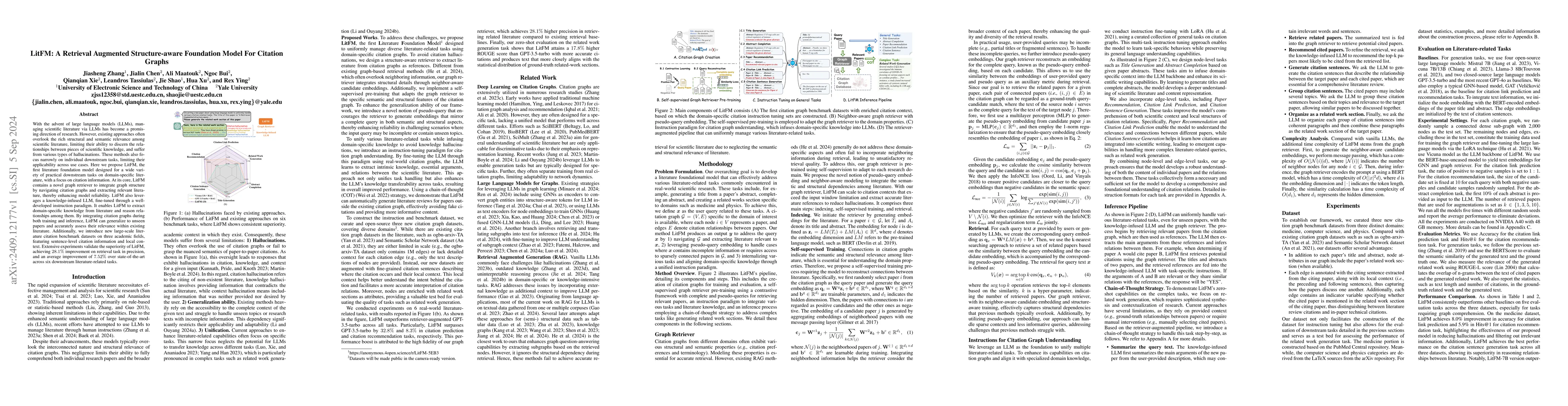 Thumbnail for LitFM: A Retrieval Augmented Structure-aware Foundation Model For
  Citation Graphs