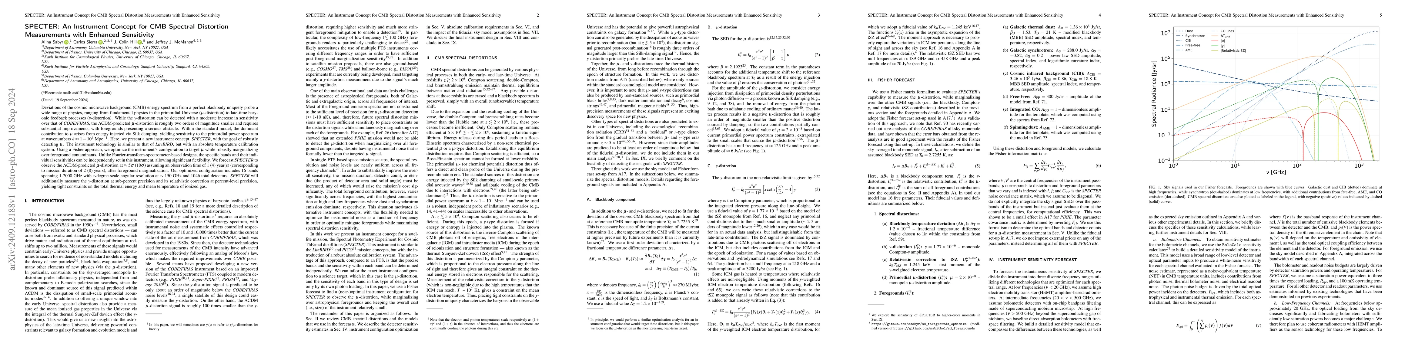 Thumbnail for SPECTER: An Instrument Concept for CMB Spectral Distortion Measurements
  with Enhanced Sensitivity