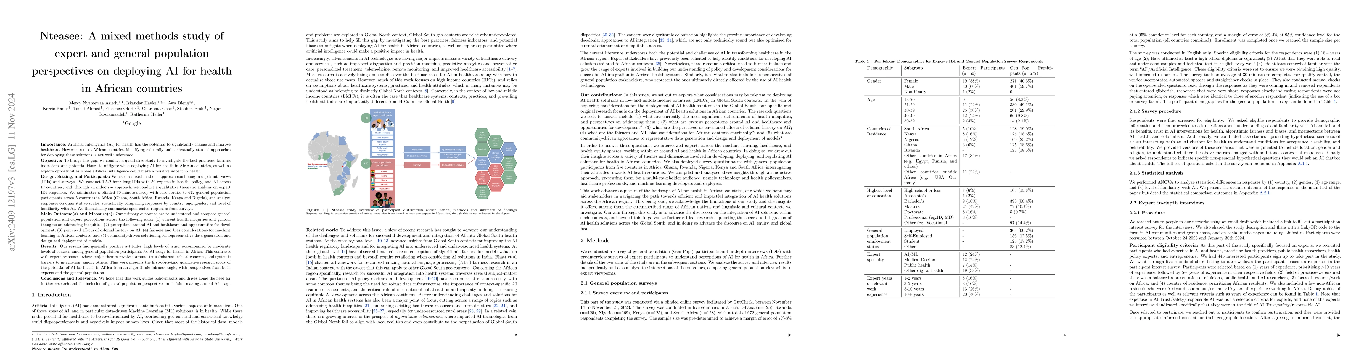 Thumbnail for Nteasee: A mixed methods study of expert and general population
  perspectives on deploying AI for health in African countries