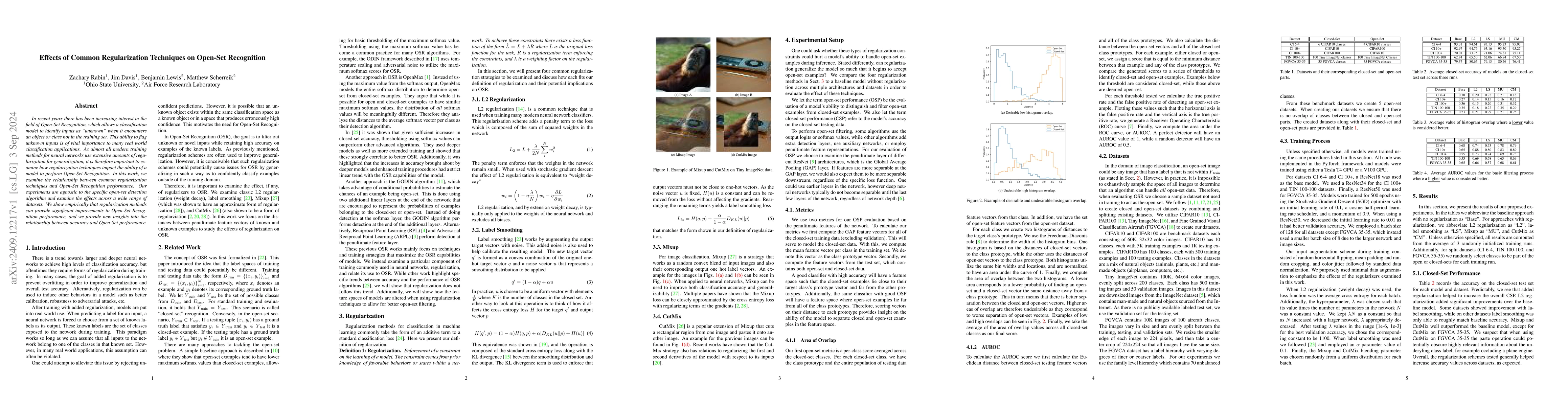 Thumbnail for Effects of Common Regularization Techniques on Open-Set Recognition