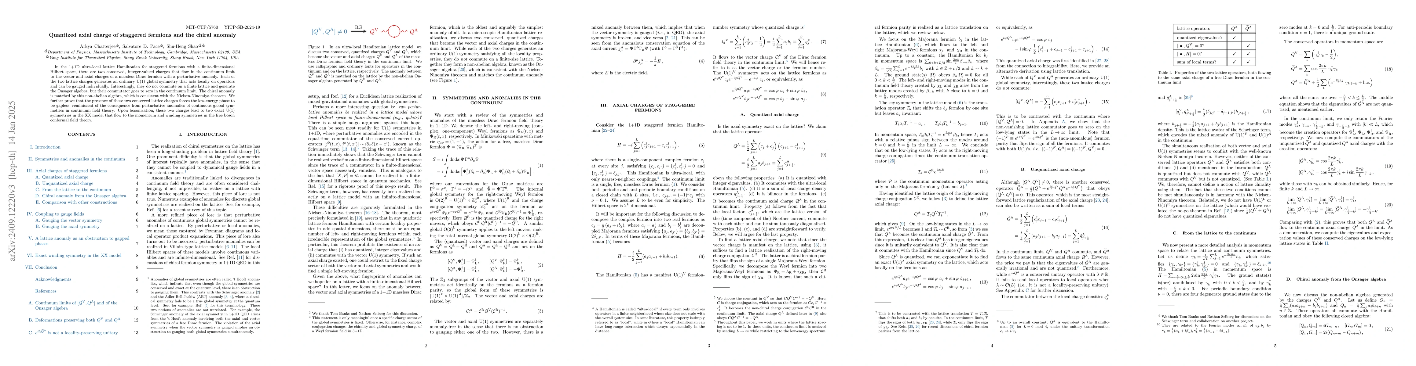 Thumbnail for Quantized axial charge of staggered fermions and the chiral anomaly