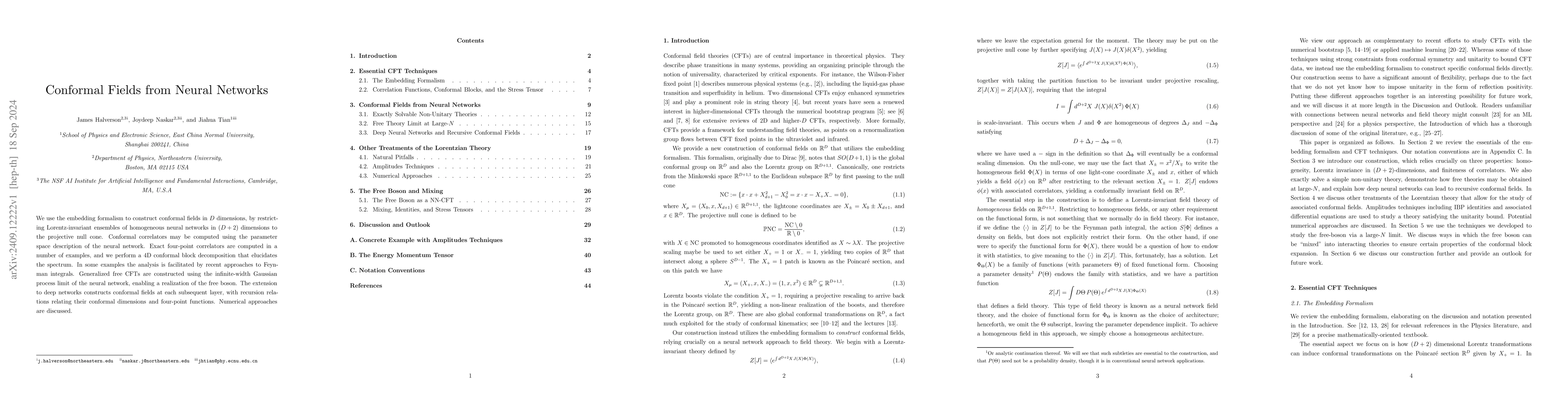 Thumbnail for Conformal Fields from Neural Networks