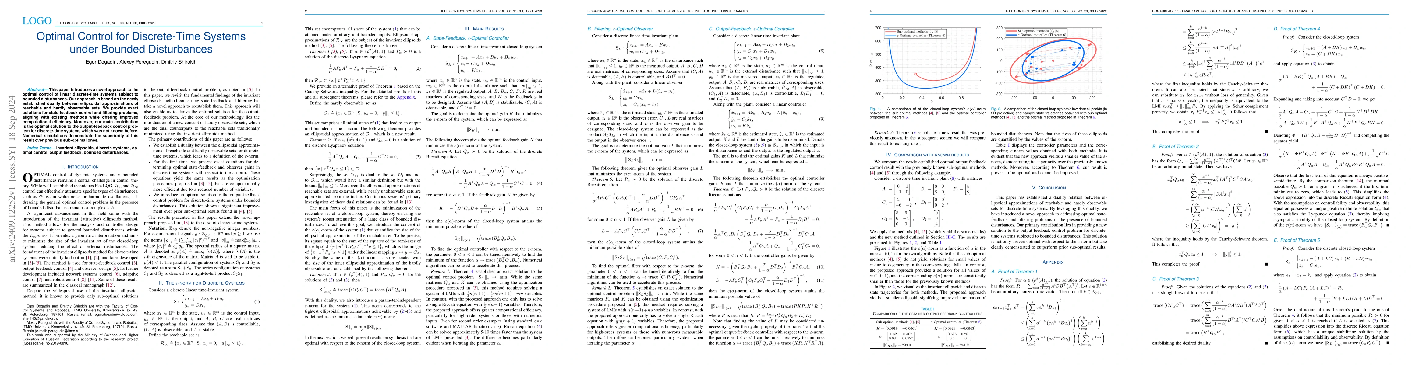 Thumbnail for Optimal Control for Discrete-Time Systems under Bounded Disturbances