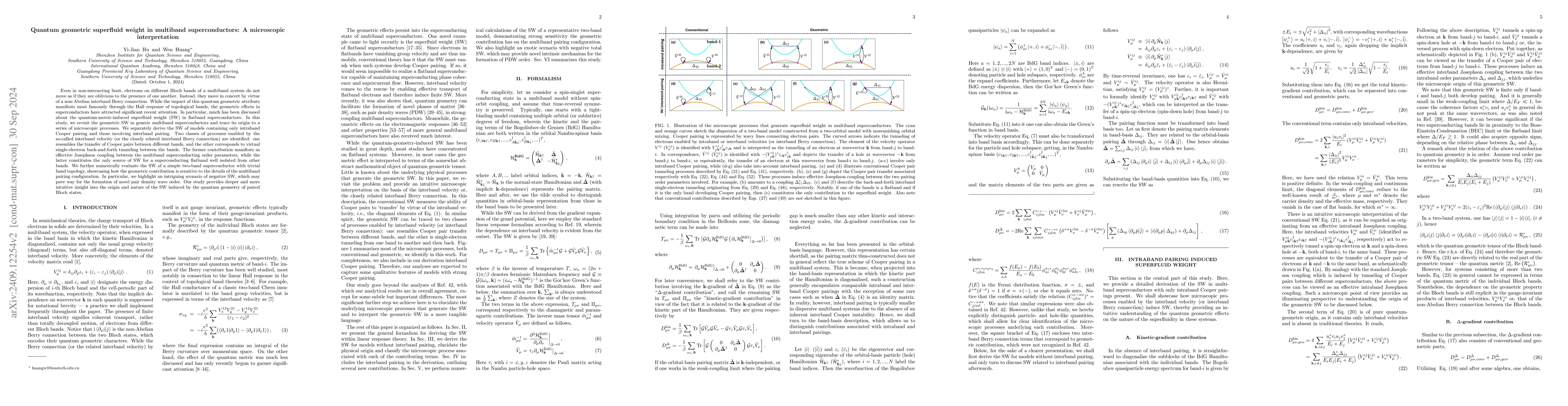 Thumbnail for Quantum geometric superfluid weight in multiband superconductors: A
  microscopic interpretation